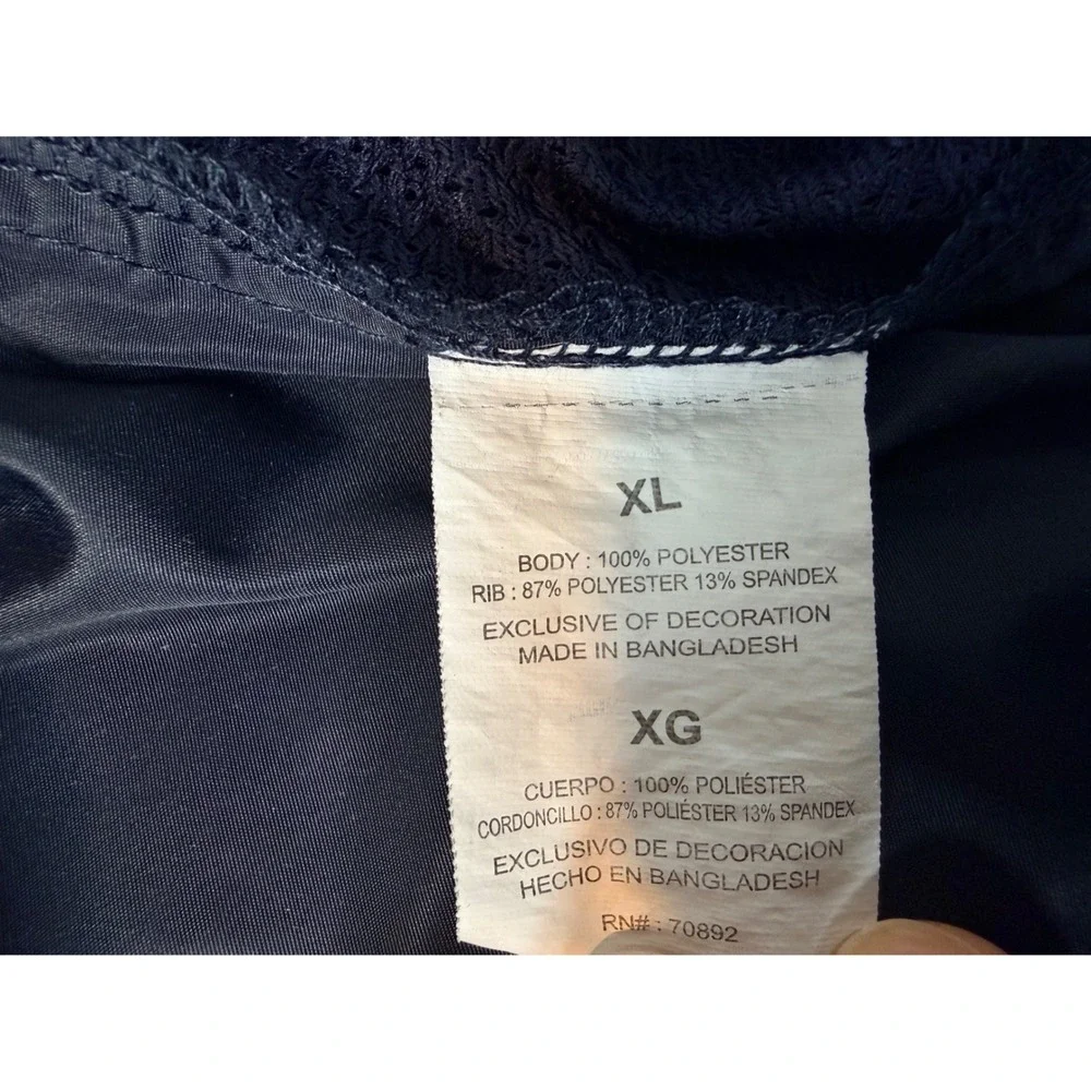 Apana Windbreaker Jacket Women XL Navy Blue Cinched‎ Waist Travel Classic